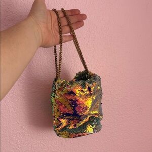 Sequin Multi-Color Chain Strap Women's Bag